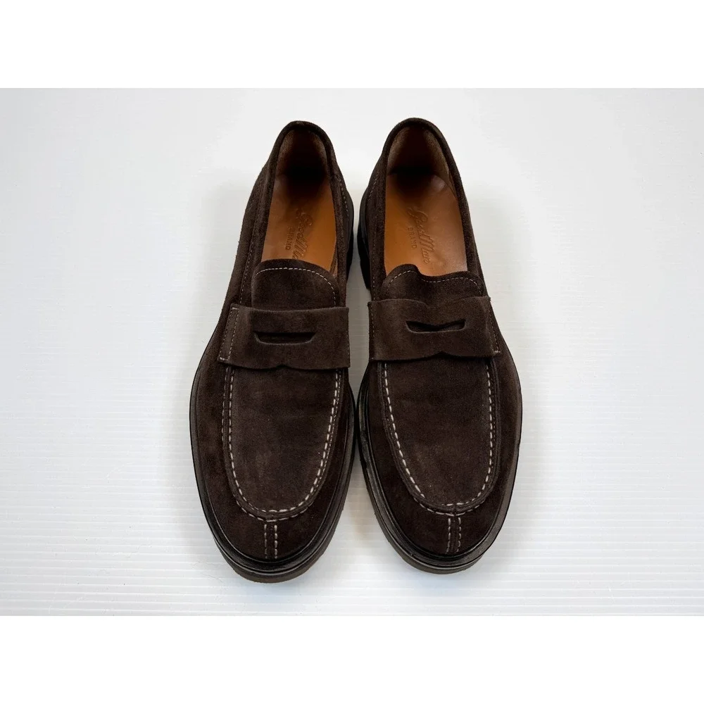 GOOD MAN BRAND Lexington Penny Loafer Mens 8 EUC Leather Suede‎ Slip on Brown